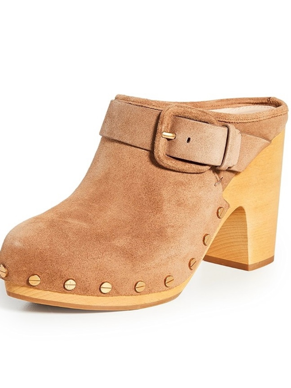 Veronica Beard Dacey Clogs Leather Suede 8 Tan Luxury Modern Festival